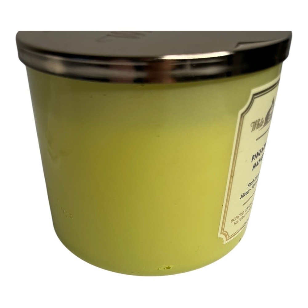 White Barn Bath & Body Works Pineapple Mango 3 Wick Scented Candle  14.5 oz lid - Picture 6 of 9